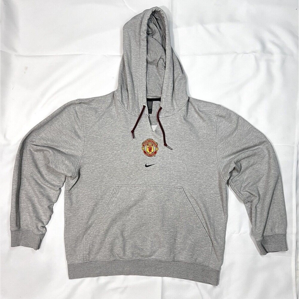 RARE Vintage Nike Center Swoosh Manchester United Hoodie Sz Small